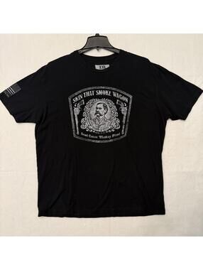 Rogue American Men's 2XL Black T-Shirt Skin That Smoke Wagon Whiskey Wyatt Earp
